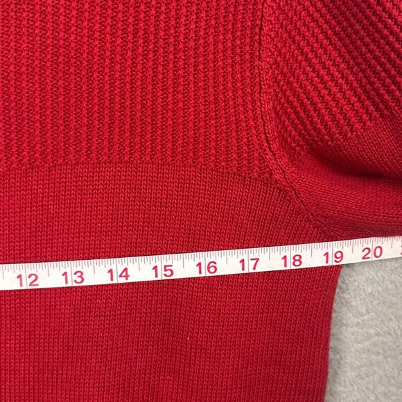 A.P.C. Men's Pima Cotton Sweater Mixed Knit Red Size S Quiet Luxury Minimalist - Picture 4 of 8